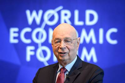 (FILES) In this file photo taken on January 15, 2019 the founder and Executive Chairman of the World Economic Forum Klaus Schwab gives a press conference ahead of the 2019 edition of annual meeting of the World Economic Forum in Geneva. When he founded the WEF in 1971, Schwab hoped to make the world better, AFP reports on January 20, 2019.  / AFP / Fabrice COFFRINI
