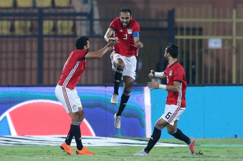 Egyp captain Ahmed Elmohamady celebrates a goal. Reutes