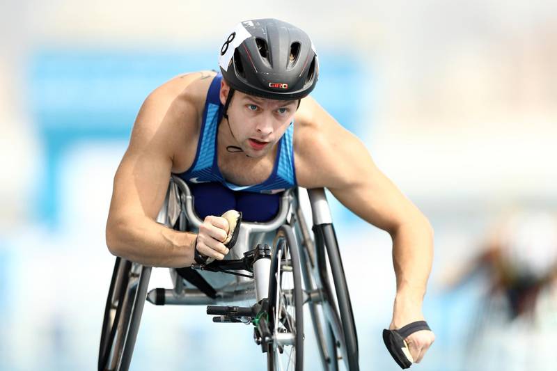 Brian Siemann of The USA in action in round one of the Men's 400m T53 on Day Three of the IPC World Para Athletics Championships 2019 Dubai, United Arab Emirates. Getty Images