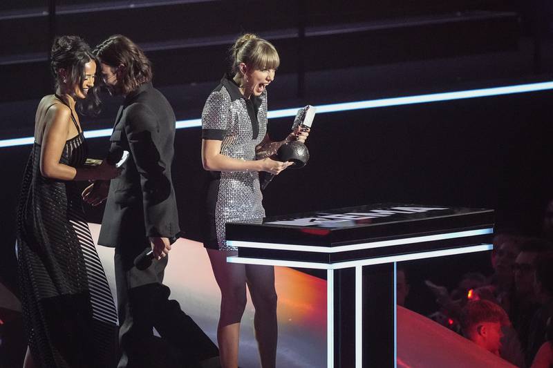 Taylor Swift picked up the award for Best Video at the European MTV Awards 2022 in Dusseldorf, Germany. AP