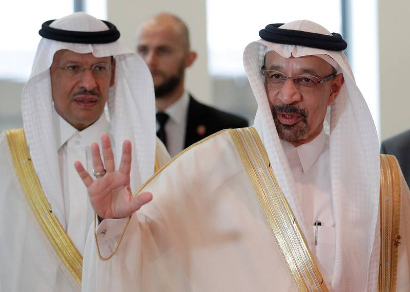 FILE PHOTO: Saudi Arabia's Oil Minister Khalid al-Falih arrives for an OPEC meeting in Vienna, Austria, June 22, 2018. REUTERS/Heinz-Peter Bader/File Photo