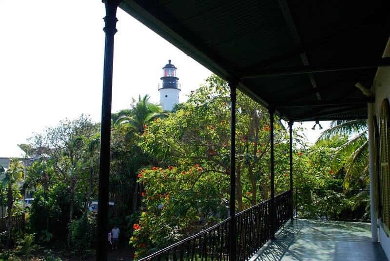 A balcony and view at the Hemingway House in Key West. Photo: Adam Fagen