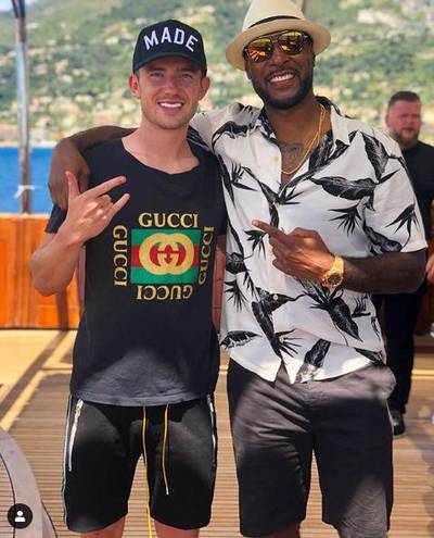 Leicester City's Ben Chilwell and Wes Morgan in Saint Tropez, France on May 14. Courtesy Ben Chilwell / Instagram