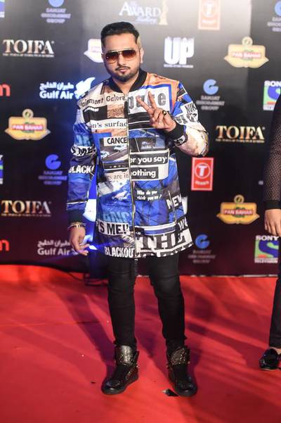 Yo Yo Honey Singh on the TOIFA red carpet at Dubai International Stadium in Dubai. Courtesy TOIFA