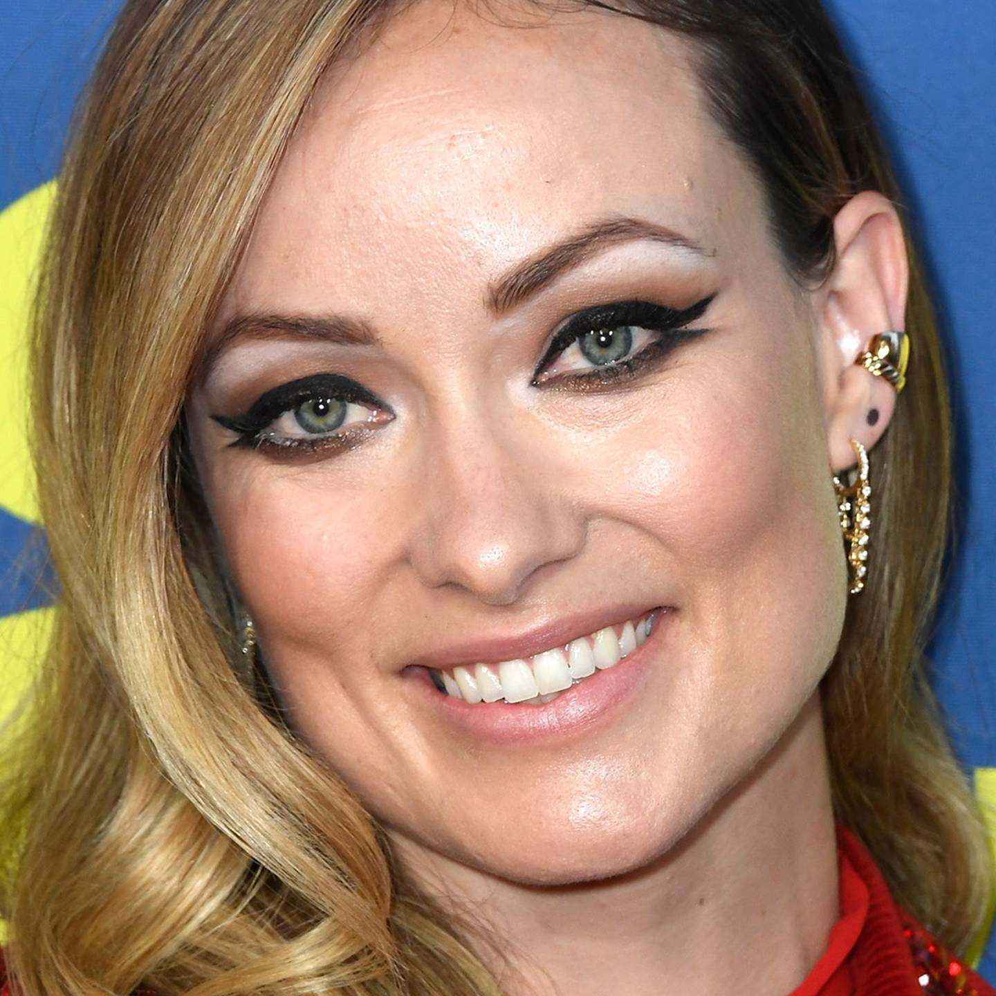 Olivia Wilde kept it sultry with a smudged double line eye liner look. Getty Images