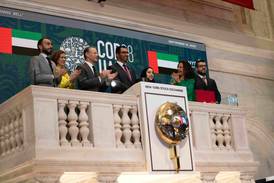 Dr Sultan Al Jaber opens trading on Wall Street for the day at the New York Stock Exchange in September. Cop28