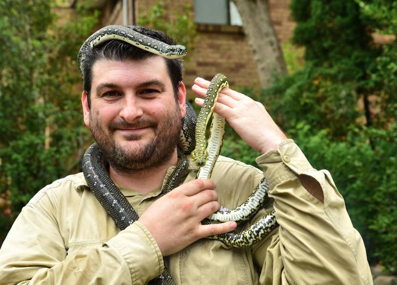 Snake catcher Harley Jones runs Snakes in the City in Sydney. Courtesy Ronan O’Connell
