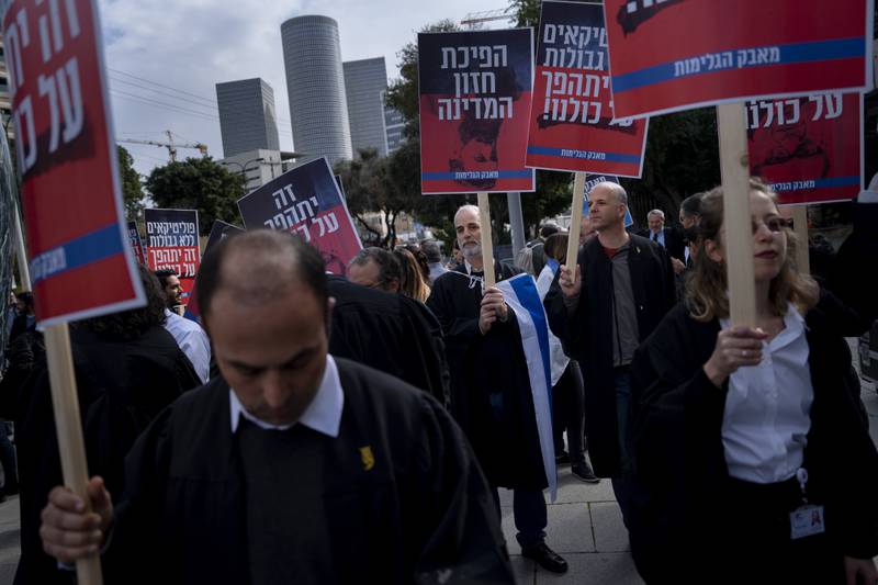 The government plans to overhaul Israel's legal system. AP