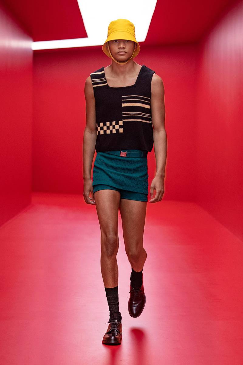 Prada has updated swimwear from the 1930s to create this new, micro-skirted look for spring / summer 2022. Courtesy Prada