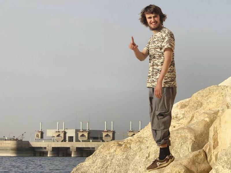 Jack Letts in a picture he posted on Facebook, near the Tabqa Dam in Syria. Facebook