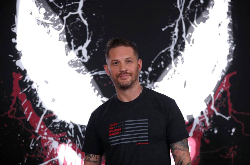 Cast member Tom Hardy poses at a photo call for the movie "Venom" in Los Angeles, California, U.S., September 27, 2018. REUTERS/Mario Anzuoni