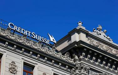 The logo of Swiss bank Credit Suisse at its headquarters in Zurich. The lender will take a $4.7bn hit from the failure US hedge fund Archegos. Reuters