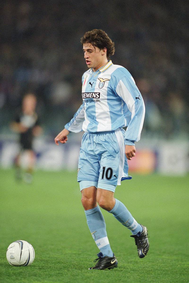 21 Feb 2001:  Hernan Crespo of Lazio runs with the ball during the UEFA Champions League Group D match against Real Madrid played at the Stadio Olimpico, in Rome, Italy. The match ended in a 2-2 draw. \ Mandatory Credit: Craig Prentis /Allsport