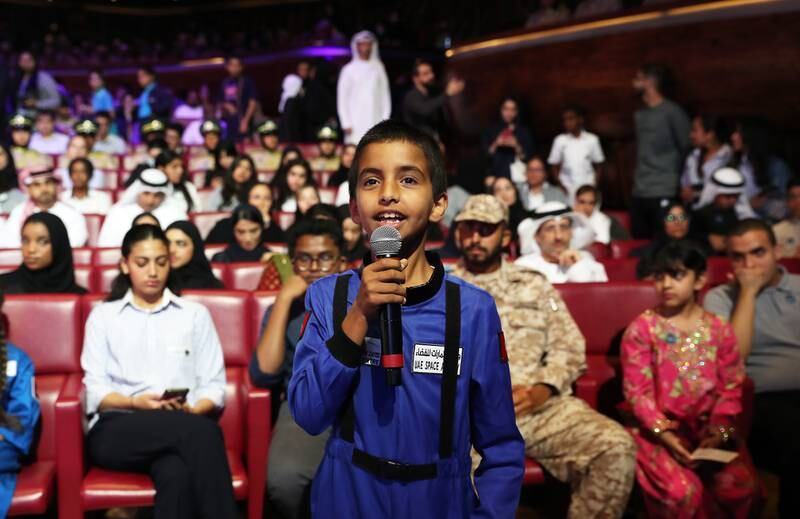 A young space fan asks a question 