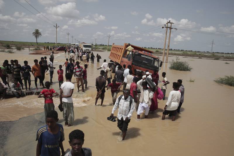 Sudan's National Council for Civil Defence says the flooding and heavy rain destroyed more than 42,300 homes and partially damaged about 64,300. AP