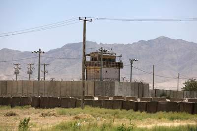 A wall surrounds Bagram Air Base in Afghanistan.