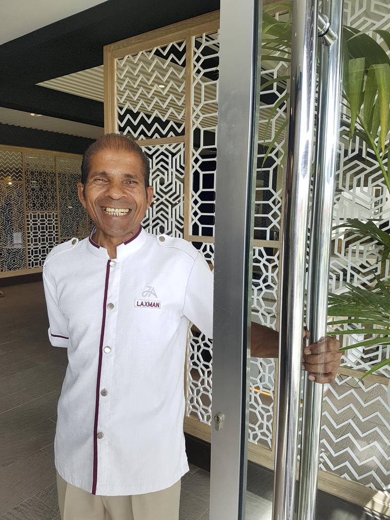 Laxman first started working at JA Hatta Fort Hotel as a gardener and is leaving as a senior concierge agent. Courtesy JA Resorts & Hotels