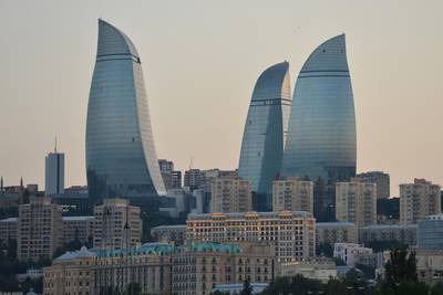 A panoramic view of Baku and the Flame Towers. Giuseppe Cacace / AFP PHOTO 