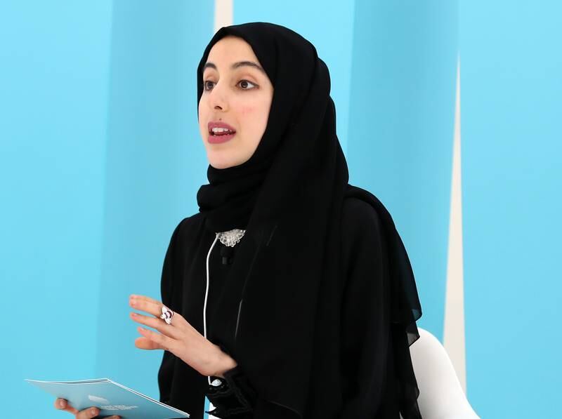 Shamma Al Mazrui, Minister of State for Youth, is among the speakers at the inaugural Global Media Congress in Abu Dhabi. Chris Whiteoak / The National