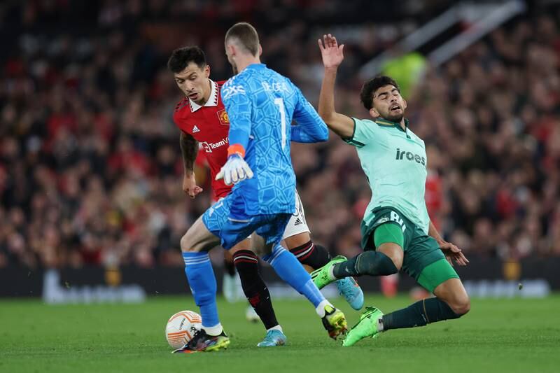 MANCHESTER UNITED RATINGS: David de Gea 6 - Not the goalkeeper who’ll be talked about after this game. His side had 34 shots, Omonia had two. MUFC had 78% of possession and the Spaniard was a bystander for almost the whole match. Getty