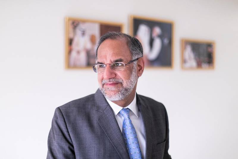 ABU DHABI, UNITED ARAB EMIRATES - April 7 2019.

Indian Ambassador to the UAE, Navdeep Singh Suri, translated his grandfather and noted Punjabi novelist Nanak Singh’s poetry on the Jallianwala Bagh massacre in English.

(Photo by Reem Mohammed/The National)

Reporter: John Dennehy
Section:  NA