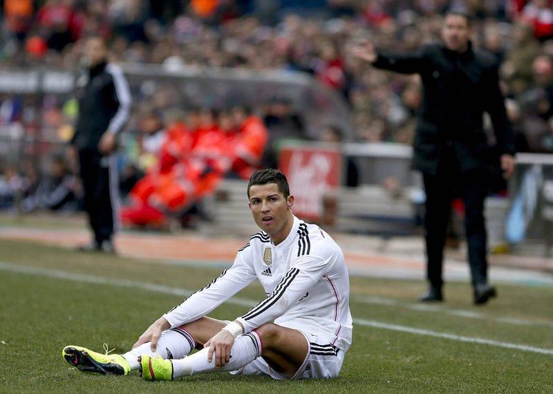 Real Madrid's Cristiano Ronaldo reacts during their La Liga loss on Saturday to Atletico Madrid. Juanjo Martin / EPA