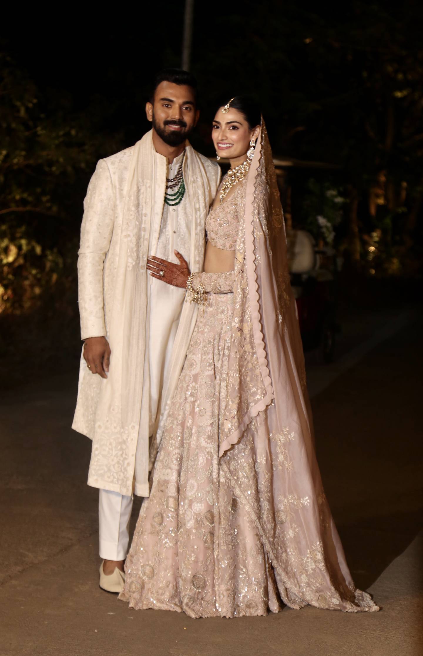 Indian cricket player KL Rahul and Bollywood actor Athiya Shetty after their wedding. Photo: Pallav Paliwal