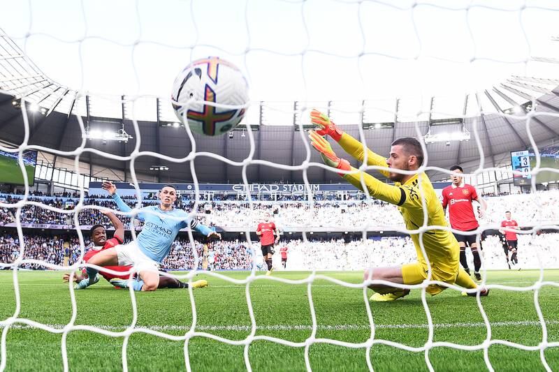 MANCHESTER UNITED RATINGS: David De Gea 4: Tested from close range after two minutes. And it never stopped in an unrelenting first half where City became the second team this season to put four past United in opening 45 minutes. Getty