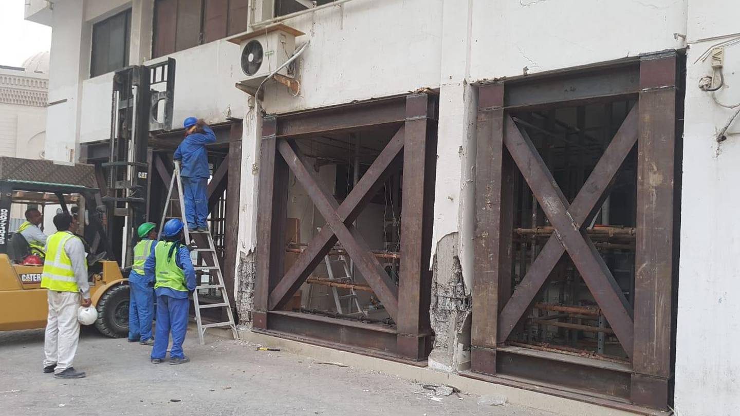 The building in Al Zahiyah is reinforced with steel and concrete to prevent a sudden collapse. Courtesy Abu Dhabi Municipality