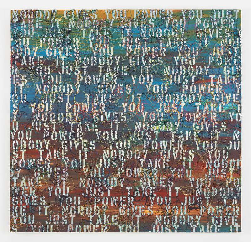 'Sunset with Words - RFGA' (2013). Courtesy of the artist and Marianne Boesky Gallery, New York and Aspen. © Ghada Amer