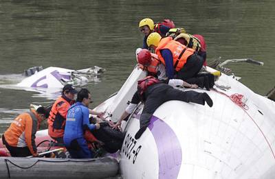 It was TransAsia’s second French-Italian-built ATR 72 to crash in the past year. Sam Yeh / AFP Photo
