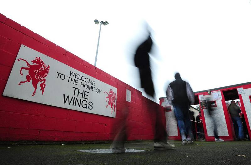 Welling United fans arrive at the turnstiles ahead of the match between Welling United. Getty Images