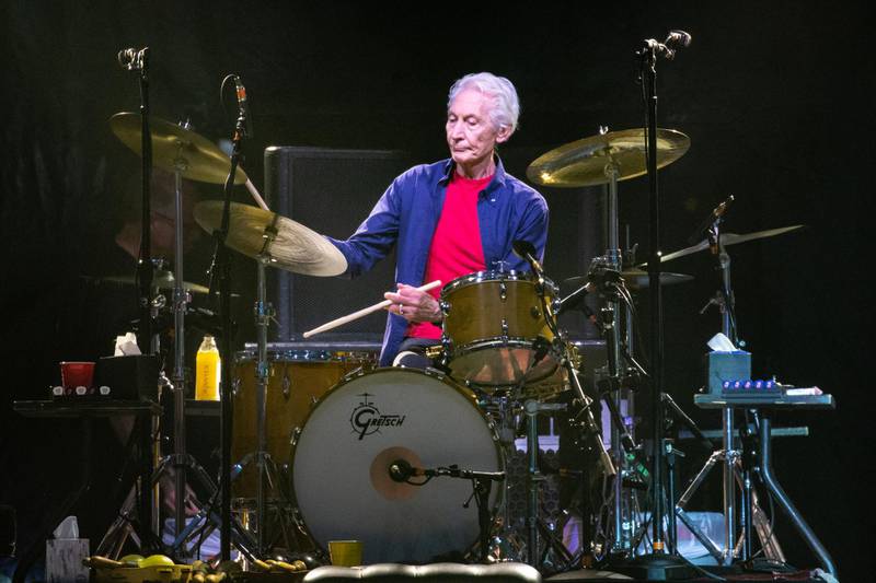 The Rolling Stones drummer Charlie Watts performs on stage during their "No Filter" tour at NRG Stadium on July 27, 2019 in Houston, Texas. (Photo by SUZANNE CORDEIRO / AFP)