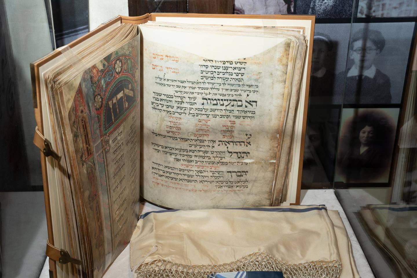 The exhibition includes historical sections that showcase rare items such as the facsimile of a Mahzor, a Jewish prayer book, from the city of Worms, Germany. Courtesy Olga Fried