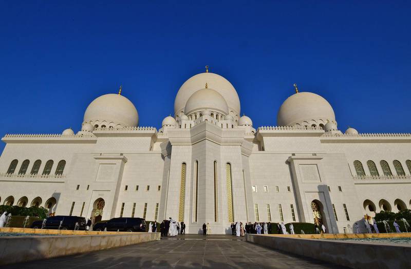 The Sheikh Zayed Grand Mosque in Abu Dhabi. Giuseppe Cacace / AFP