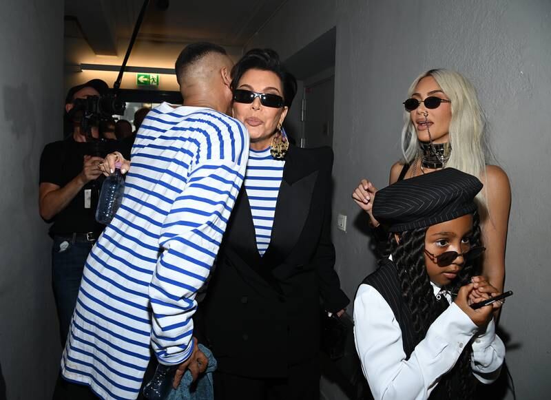 Kris Jenner, second from left, joined Kim Kardashian and North West. Getty