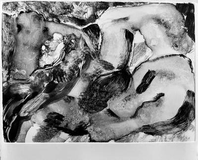 'My work has always been investigating abstraction and landscape,' Imam tells The National. Pictured: Slumber's Tongues (working title) monotype