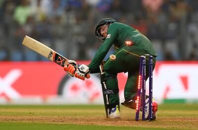 Heinrich Klaasen of South Africa is bowled by Gus Atkinson. Getty