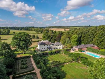 An aerial view of the 20-hectare Steventon House estate in Hampshire, England where author Jane Austen grew up. Photo: Knight Frank and Savills