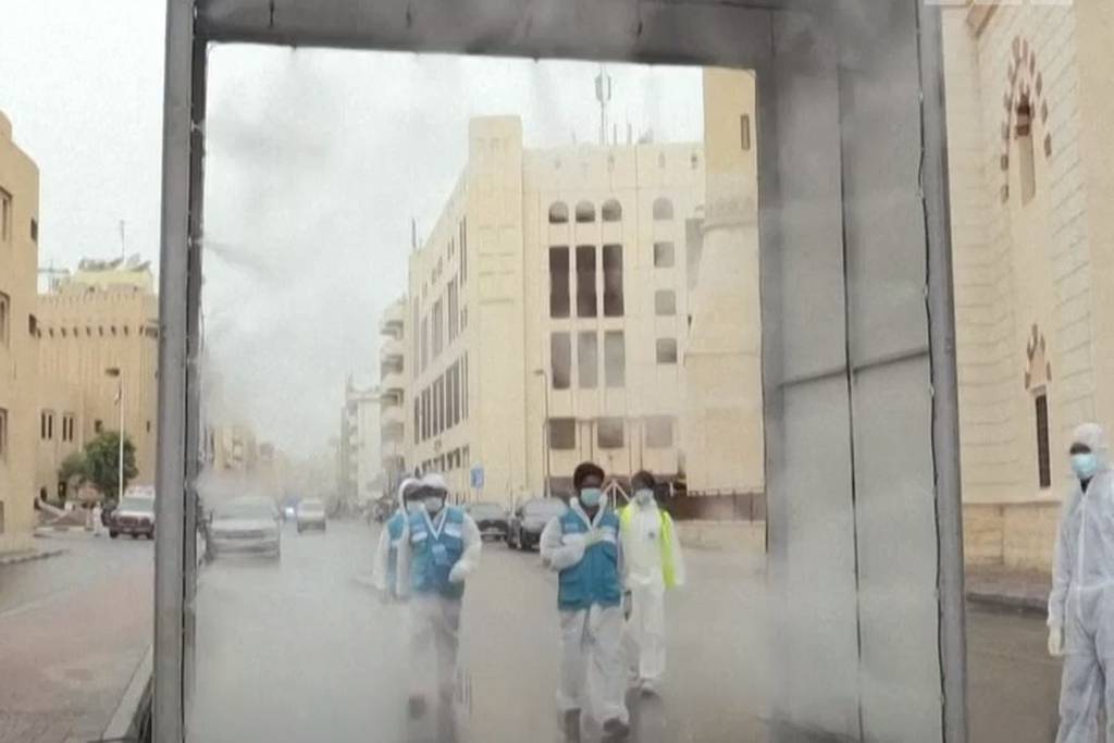 Dubai sets up disinfection booth for residents in Naif