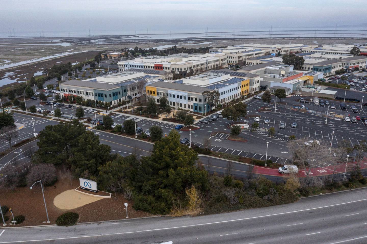 Hauptsitz von Meta Platforms in Menlo Park, Kalifornien.  Bloomberg