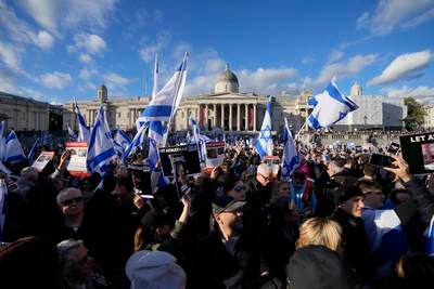 Communities Secretary Michael Gove told the rally that “Britain stands with Israel”. AP
