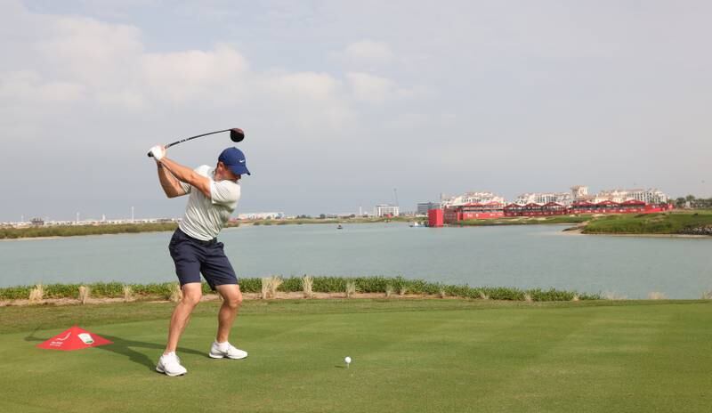 Rory McIlroy during a practice round prior to the Abu Dhabi HSBC Championship at Yas Links Golf Course. Getty
