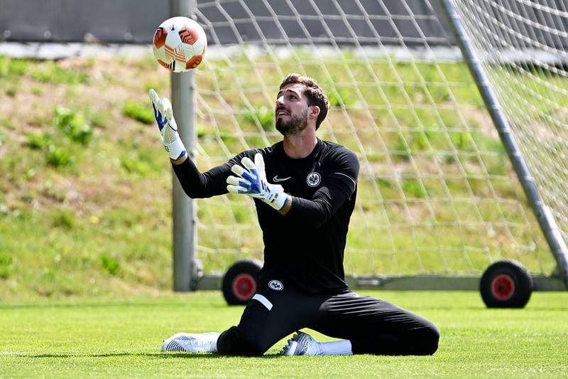 Kevin Trapp trains on Tuesday for the Europa League final. Getty