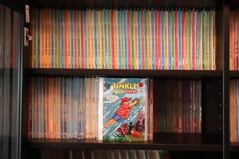 The comic book collection includes Tintin and Commando.