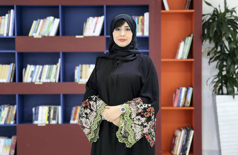 DUBAI , UNITED ARAB EMIRATES , October 28  – 2019 :- Ikrame Sbai, a PhD scholar working at the Ministry of Education in Al Twar in Dubai.  ( Pawan Singh / The National )  For News. Story by Anam Rizvi 