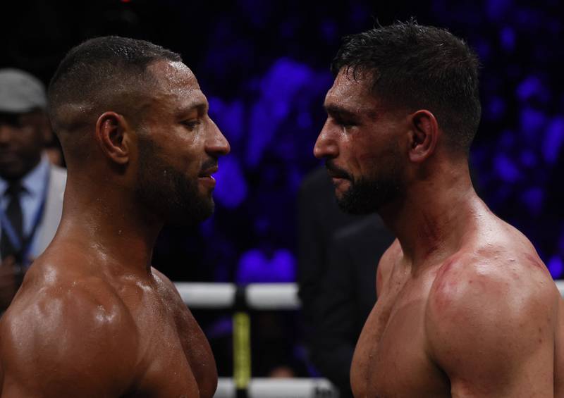 Kell Brook with Amir Khan after the fight. Reuters 