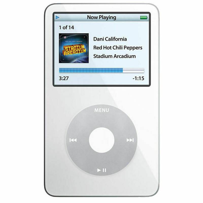 The Apple iPod 5th generation was released October 12, 2005. This had a larger screen, smaller wheel and played video. In 2005, Apple also released the iPod nano and iPod shuffle. Photo: Apple