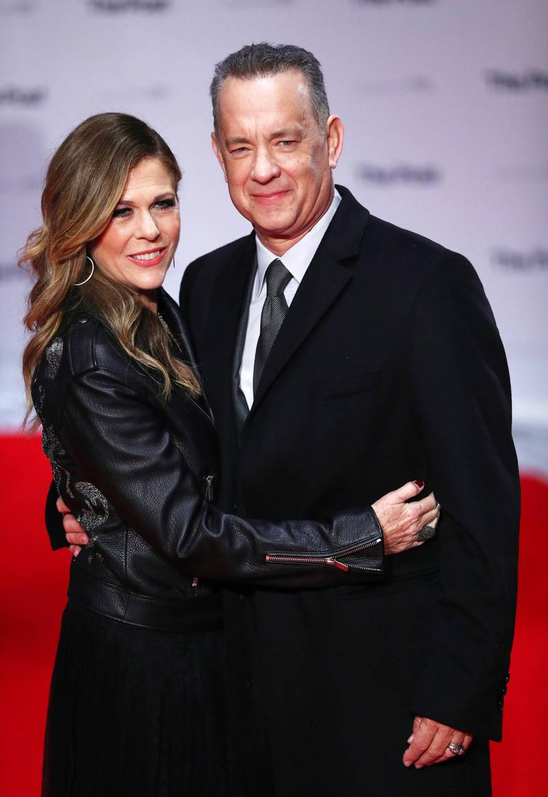 US actor Tom Hanks and his wife, US actress Rita Wilson, arrive at the European premiere of their movie 'The Post' in London, Britain, 10 January 2018. They have both tested positive for coronavirus.  EPA