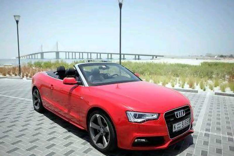 The Audi A5 is a canvas-roofed convertible that comes with a four-wheel-drive powertrain. Sammy Dallal / The National